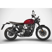 LIGNE COMPLETE ZARD TRIUMPH SCRAMBLER 1200 2024/* - Options : noir, Version : racing, Embout : embout carbone, Matière : inox 