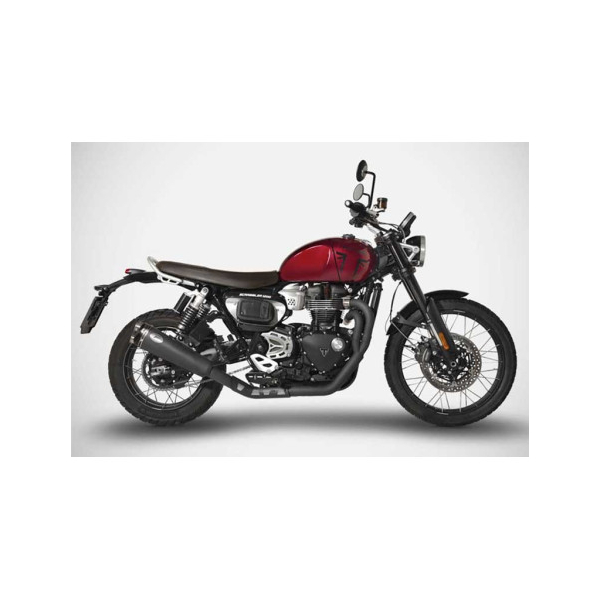 LIGNE COMPLETE ZARD TRIUMPH SCRAMBLER 1200 2024/* - Options : noir, Version : racing, Embout : embout carbone, Matière : inox