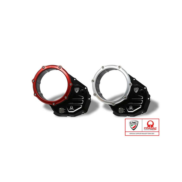 CARTER TRANSPARENT EMBRAYAGE A BAIN D HUILE DUCATI PRAMAC - Couleur : NOIR/ROUGE