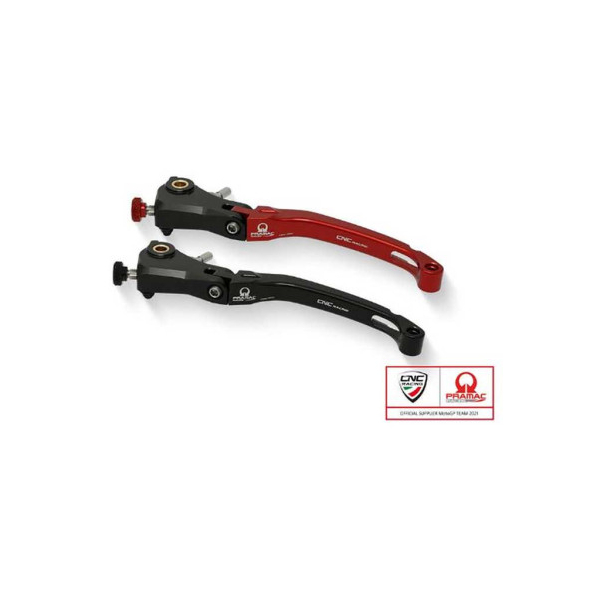 LEVIER EMBRAYAGE RACE LONG REPLIABLE PRAMAC CNC RACING - Couleur : ROUGE