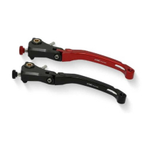 LEVIER EMBRAYAGE RACE LONG REPLIABLE CNC RACING - Couleur : NOIR/ROUGE 