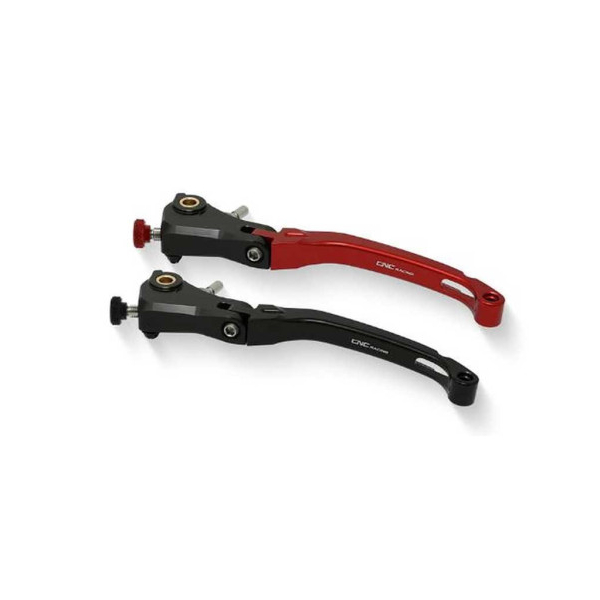 LEVIER EMBRAYAGE RACE LONG REPLIABLE CNC RACING - Couleur : NOIR/ROUGE