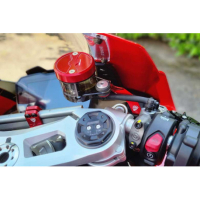 KIT SUPPORT BOCAL LIQUIDE DE FREIN ET EMBRAYAGE CNC RACING DUCATI - Couleur : ROUGE