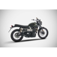 DOUBLE SILENCIEUX ZARD INOX TRIUMPH SCRAMBLER 900 - Version : racing, Options : noir, Matière : inox, Embout : embout inox