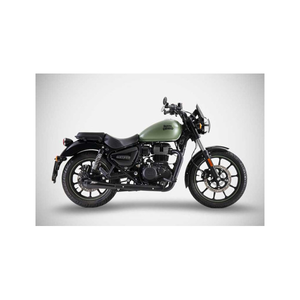 SILENCIEUX ZARD ROYAL ENFIELD METEOR 350 - Options : noir, Version : racing, Embout : embout inox, Matière : inox