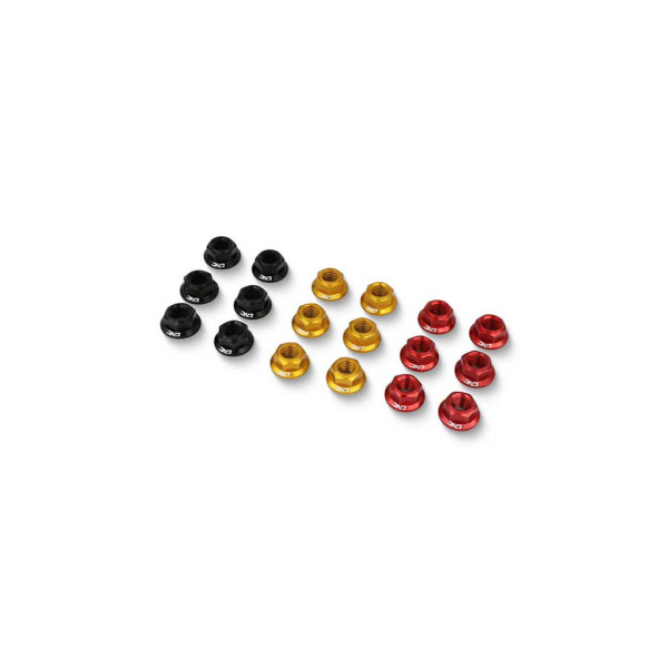 KIT ECROUS POUR BRIDE PORTE COURONNE 6 TROUS - Couleur : ORANGE