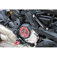 Couvercle transparent pour embrayages à huile Ducati - Couleur entourage : NOIR, Couleur carter : OR