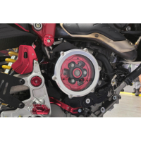 CARTER EMBRAYAGE TRANSPARENT CNC RACING DUCATI HYPERMOTARD 698 - Couleur : OR/ROUGE 