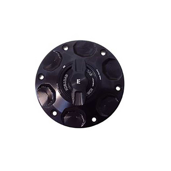 TRAPPE A ESSENCE 1- TOUR RAPIDE TRIUMPH SPEED TRIPLE 1200 - Couleur vis de trappe à essence : NOIR, Couleur bouchon intérieur de trappe : OR, Couleur extérieur de trappe : NOIR