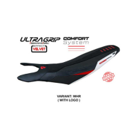 HOUSSE DE SELLE COMPATIBLE DUCATI HYPERMOTARD 698 MONO (2024) MODÈLE CAIROLI SPE - Logo : AVEC LOGO, Couleur : BLANC ROUGE, Type : CONFORT