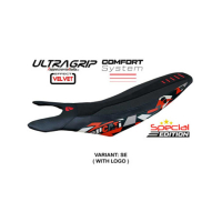 HOUSSE DE SELLE COMPATIBLE DUCATI HYPERMOTARD 698 MONO (2024) MODÈLE CAIROLI SPE - Logo : AVEC LOGO, Couleur : ROUGE BLANC, Type : CONFORT