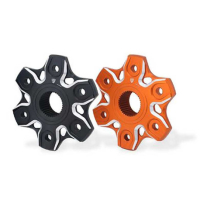 FLASQUE PORTE COURONNE CNC RACING KTM - Couleur : NOIR/ORANGE 