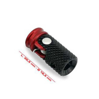 EMBOUT DE SELECTION DROIT CNC RACING - M6 - Couleur : NOIR/ROUGE