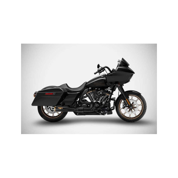 LIGNE COMPLETE ZARD 2 EN 1 EDITION LIMITEE HARLEY DAVIDSON ROAD KING-ROAD GLIDE- - Options : poli, Matière : inox, Embout : embout aluminium, Version : homologué