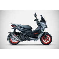 ECHAPPEMENT INOX ZARD APRILIA SR200 - Version : racing, Options : sans option, Matière : inox, Embout : embout carbone 