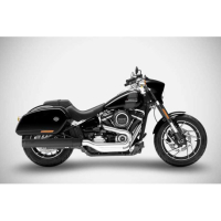 SILENCIEUX INOX ZARD 2 EN 1 HARLEY-DAVIDSON SPORT GLIDE - Options : noir, Version : racing, Embout : embout aluminium, Matière : inox 