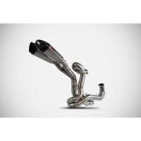 SILENCIEUX  INOX ZARD AVEC PARE CHALEUR CARBONE DUCATI DIAVEL V4 - Version : racing, Options : sans option, Matière : inox, Embout : embout inox