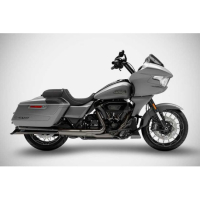 SILENCIEUX INOX ZARD MAVERICK  HARLEY-DAVIDSON CVO-ROAD KING-ROAD GLIDE-STREET G - Options : chrome noir, Version : racing, Embout : embout aluminium, Matière : inox 