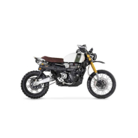LIGNE COMPLETE INOX ZARD 2 EN 2 TRIUMPH SCRAMBLER 1200 - Version : racing, Options : noir, Matière : inox, Embout : embout inox