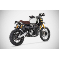 LIGNE COMPLETE 2 SORTIES INOX ZARD TRIUMPH SCRAMBLER 1200 - Version : racing, Options : noir, Matière : inox, Embout : embout inox