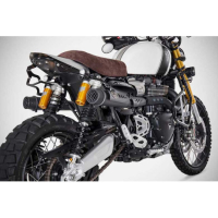 LIGNE COMPLETE 2 SORTIES INOX ZARD TRIUMPH SCRAMBLER 1200 - Version : racing, Options : noir, Matière : inox, Embout : embout inox