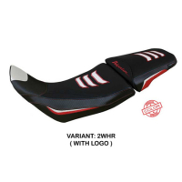 HOUSSE DE SELLE COMPATIBLE HONDA AFRICA TWIN 1100 ADVENTURE SPORT (20-22) MODÈLE - Logo : SANS LOGO, Couleur : BLANC ROUGE JAUNE, Type : STANDARD