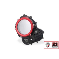 CARTER EMBRAYAGE TRANSPARENT CNC RACING TROY BAYLISS - Couleur : NOIR/ROUGE