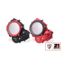 CARTER EMBRAYAGE TRANSPARENT CNC RACING TROY BAYLISS - Couleur : ROUGE/NOIR 