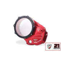 CARTER EMBRAYAGE TRANSPARENT CNC RACING TROY BAYLISS - Couleur : NOIR/ROUGE