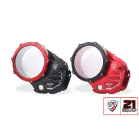 CARTER EMBRAYAGE TRANSPARENT CNC RACING TROY BAYLISS - Couleur : NOIR/ROUGE 