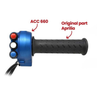 COMMANDE DE GAZ COMMODO DROIT PISTE INTÉGRÉ JET PRIME - Couleur : BLEU