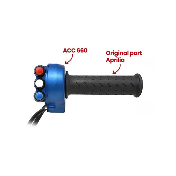 COMMANDE DE GAZ COMMODO DROIT PISTE INTÉGRÉ JET PRIME - Couleur : BLEU