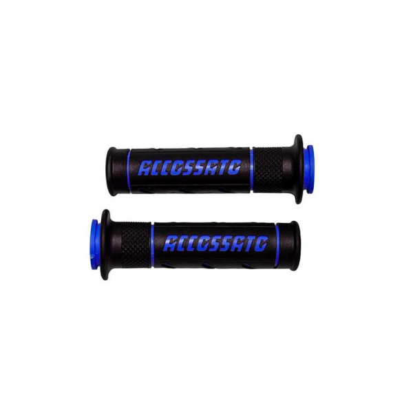 PAIRE POIGNEE STREET RACING LOGO ACCOSSATO BLEU - Couleur : JAUNE FLUO