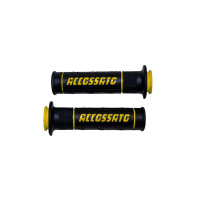 PAIRE POIGNEE STREET RACING LOGO ACCOSSATO BLEU - Couleur : JAUNE FLUO