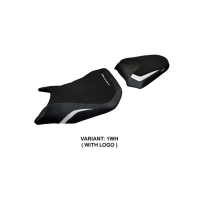 HOUSSE DE SELLE COMPATIBLE HONDA CB 750 HORNET (2023) MODÈLE TOYAMA - Couleur : BLANC, Logo : AVEC LOGO, Type : ULTRAGRIP