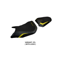 HOUSSE DE SELLE COMPATIBLE HONDA CB 750 HORNET (2023) MODÈLE TOYAMA - Couleur : JAUNE, Logo : AVEC LOGO, Type : ULTRAGRIP