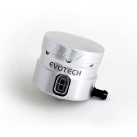 GROS RESERVOIR DE LIQUIDE DE FREIN EVOTECH SORTIE LATERALE - Couleur Corps : Titanium, Couleur bouchon : VERT