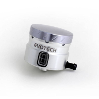 GROS RESERVOIR DE LIQUIDE DE FREIN EVOTECH SORTIE LATERALE - Couleur Corps : Titanium, Couleur bouchon : VERT