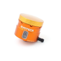 GROS RESERVOIR DE LIQUIDE DE FREIN EVOTECH SORTIE LATERALE - Couleur Corps : Titanium, Couleur bouchon : VERT