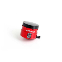 GROS RESERVOIR DE LIQUIDE DE FREIN EVOTECH SORTIE LATERALE - Couleur Corps : Titanium, Couleur bouchon : VERT