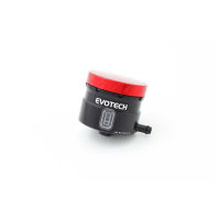 GROS RESERVOIR DE LIQUIDE DE FREIN EVOTECH SORTIE LATERALE - Couleur Corps : Titanium, Couleur bouchon : VERT