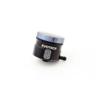GROS RESERVOIR DE LIQUIDE DE FREIN EVOTECH SORTIE LATERALE - Couleur Corps : Titanium, Couleur bouchon : VERT