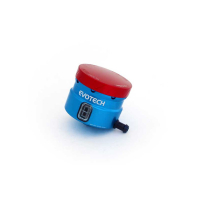 GROS RESERVOIR DE LIQUIDE DE FREIN EVOTECH SORTIE LATERALE - Couleur Corps : Titanium, Couleur bouchon : VERT