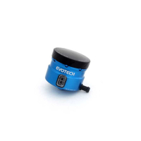 GROS RESERVOIR DE LIQUIDE DE FREIN EVOTECH SORTIE LATERALE - Couleur Corps : Titanium, Couleur bouchon : VERT