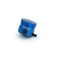 GROS RESERVOIR DE LIQUIDE DE FREIN EVOTECH SORTIE LATERALE - Couleur Corps : Titanium, Couleur bouchon : VERT