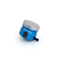 GROS RESERVOIR DE LIQUIDE DE FREIN EVOTECH SORTIE LATERALE - Couleur Corps : Titanium, Couleur bouchon : VERT