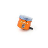 GROS RESERVOIR DE LIQUIDE DE FREIN EVOTECH SORTIE LATERALE - Couleur Corps : Titanium, Couleur bouchon : VERT