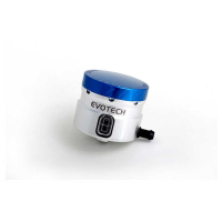 GROS RESERVOIR DE LIQUIDE DE FREIN EVOTECH SORTIE LATERALE - Couleur Corps : Titanium, Couleur bouchon : VERT