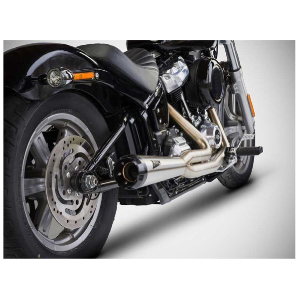 SILENCIEUX ZARD HARLEY DAVIDSON SOFTAIL M8 - Options : noir, Matière : inox, Embout : embout bronze, Version : homologué