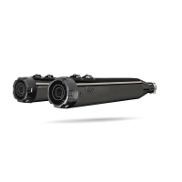 DOUBLE SILENCIEUX ZARD Harley-Davidson Grand American Touring & CVO - Version : racing, Options : noir, Matière : inox, Embout : embout aluminium